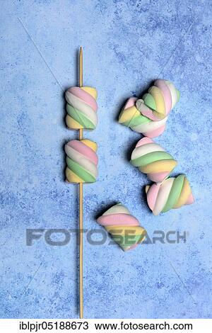 Stock Image - Marshmallows, foamed sugar products, nutrition, calories, calorie rich, calorie rich, calorie rich. Fotosearch