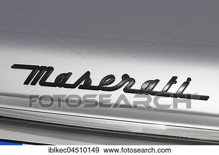 Maserati lettering, logo View Large Photo Image Stock Photo - Maserati lettering, logo. Fotosearch