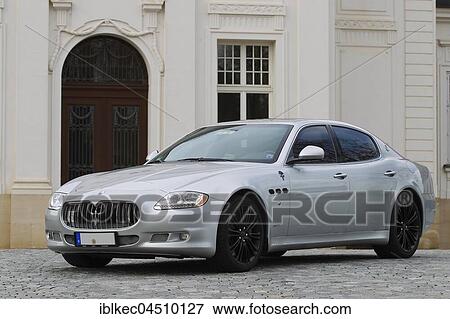 Maserati Quattroporte, sedan View Large Photo Image Stock Photo - Maserati Quattroporte, sedan. Fotosearch