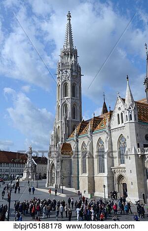 Stock Photo - Matthias Church, Fishermen's Bastion on Castle Hill, Buda, Budapest, Hungary, Europe. Fotosearch