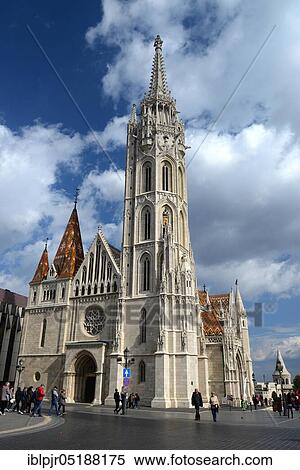 Stock Photography - Matthias Church, Fishermen's Bastion on Castle Hill, Buda, Budapest, Hungary, Europe. Fotosearch