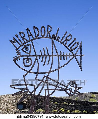 Metal sculpture, sign, Mirador del Rio, designed by Cesar Manrique, Lanzarote, Canary Islands, Spain, Europe View Large Photo Image Stock Image - Metal sculpture, sign, Mirador del Rio, designed by Cesar Manrique, Lanzarote, Canary Islands, Spain, Europe. Fotosearch
