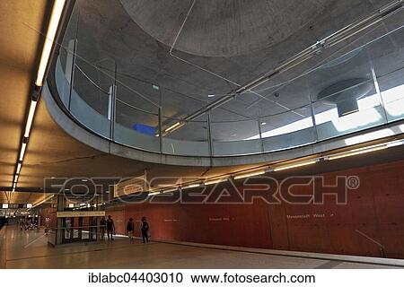 Stock Image - Metro Station, Messestadt-West, Munich, Bavaria, Germany, Europe. Fotosearch