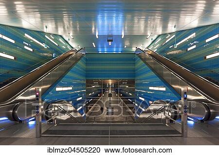 Stock Image - Metro station Überseequartier, Hamburg, Germany, Europe. Fotosearch