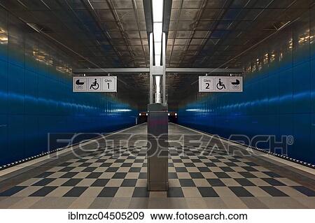 Stock Photo - Metro station Überseequartier, Hamburg, Germany, Europe. Fotosearch
