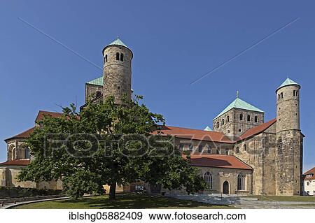 Stock Photo - Michaeliskirche, UNESCO World Heritage Site, Hildesheim, Lower Saxony, Germany, Europe. Fotosearch