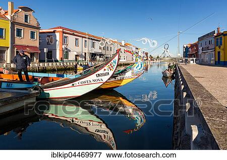 Moliceiro boat in a channel, Aveiro, Portugal, Europe View Large Photo Image Stock Photo - Moliceiro boat in a channel, Aveiro, Portugal, Europe. Fotosearch