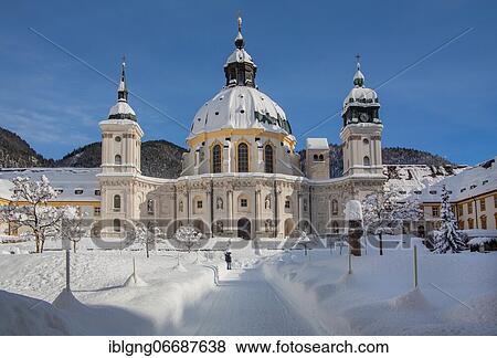 Monastery courtyard with monastery church, Ettal Monastery, Ettaler Sattel, Ammergau Alps nature park Park, Upper Bavaria, Bavaria, Germany, Europe View Large Photo Image Stock Photo - Monastery courtyard with monastery church, Ettal Monastery, Ettaler Sattel, Ammergau Alps nature park Park, Upper Bavaria, Bavaria, Germany, Europe. Fotosearch