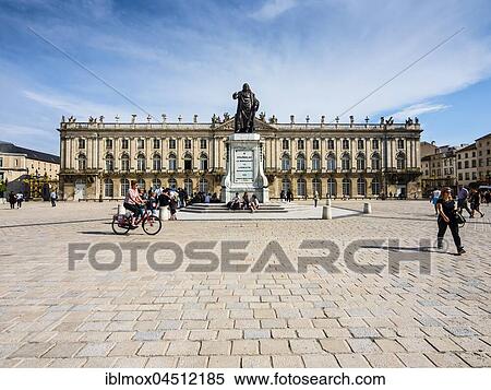Stock Photography - Monument Stanislas with City Hall, Hotel de Ville, Place Stanislas, Nancy, Meurthe-et-Moselle, Lorraine, France, Europe. Fotosearch