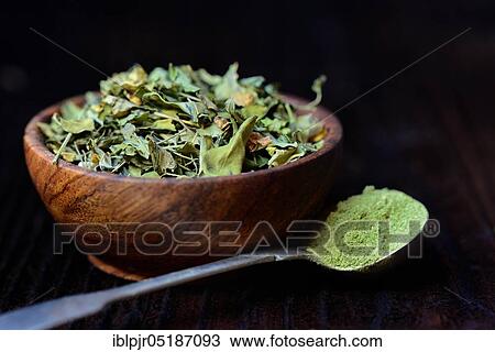 Moringa leaves in bowl and moringa powder in spoon View Large Photo Image Stock Image - Moringa leaves in bowl and moringa powder in spoon. Fotosearch