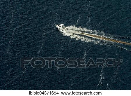 Picture - Motorboat in the Lough Derg Lake, River Shannon, County Clare, Ireland, Europe. Fotosearch