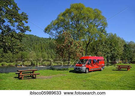 Motorhome on a campsite by the river Dunajez, Cerveny Klastor, Pieniny National Park, Slovakia, Europe View Large Photo Image Stock Image - Motorhome on a campsite by the river Dunajez, Cerveny Klastor, Pieniny National Park, Slovakia, Europe. Fotosearch
