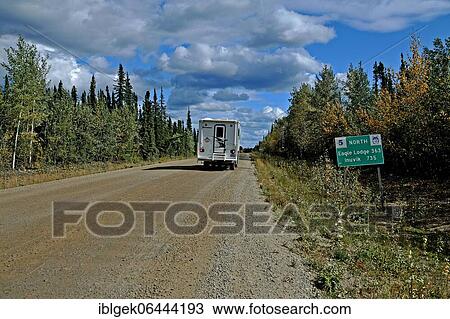 Motorhome on gravel road, country road, Dempster Highway, Yukon, Canada, North America View Large Photo Image Stock Image - Motorhome on gravel road, country road, Dempster Highway, Yukon, Canada, North America. Fotosearch