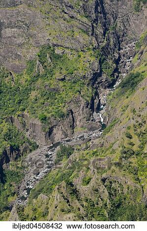 Mountain river Rivière des Galets, seen from La Brèche lookout, Cirque de Mafate, Réunion Island, France, Europe View Large Photo Image Stock Image - Mountain river Rivière des Galets, seen from La Brèche lookout, Cirque de Mafate, Réunion Island, France, Europe. Fotosearch