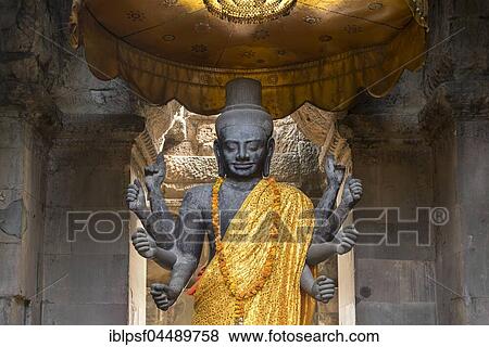 Multi-armed Vishnu statue, Angkor Wat, Cambodia, Asia View Large Photo Image Stock Photo - Multi-armed Vishnu statue, Angkor Wat, Cambodia, Asia. Fotosearch