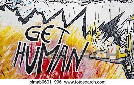 Mural with pen stroke Get Human, graffiti The Birth of Kachina, artist Jürgen Große, Indiano, East Side Gallery, Berlin, Germany, Europe View Large Photo Image Stock Photograph - Mural with pen stroke Get Human, graffiti The Birth of Kachina, artist Jürgen Große, Indiano, East Side Gallery, Berlin, Germany, Europe. Fotosearch