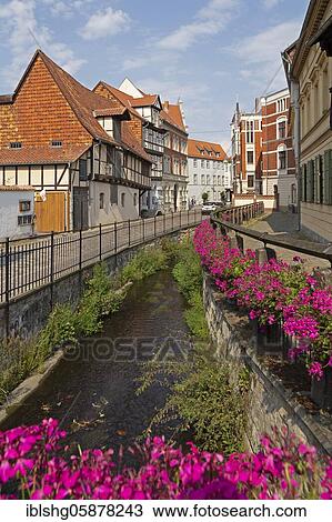 Mühlgraben, Quedlinburg, UNESCO World Heritage Site, Saxony-Anhalt, Germany, Europe View Large Photo Image Stock Image - Mühlgraben, Quedlinburg, UNESCO World Heritage Site, Saxony-Anhalt, Germany, Europe. Fotosearch