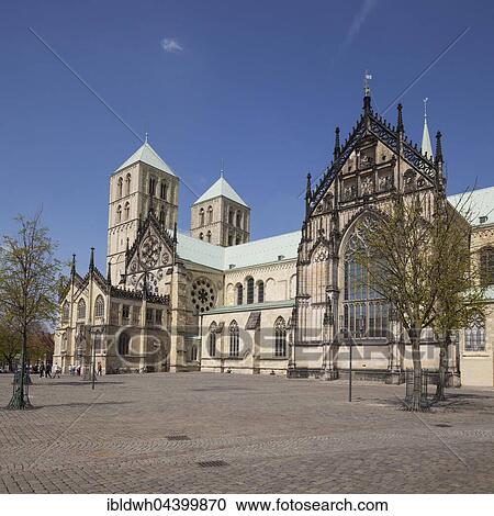 Münster Cathedral, Münster, Münsterland, North Rhine-Westphalia, Germany, Europe View Large Photo Image Stock Image - Münster Cathedral, Münster, Münsterland, North Rhine-Westphalia, Germany, Europe. Fotosearch