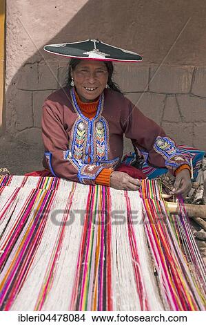 Native woman with loom, Queromarca, Cusco Province, Peru, South America View Large Photo Image Picture - Native woman with loom, Queromarca, Cusco Province, Peru, South America. Fotosearch
