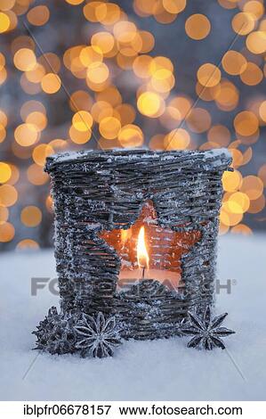 Natural outdoor advent decoration with snow View Large Photo Image Stock Photo - Natural outdoor advent decoration with snow. Fotosearch
