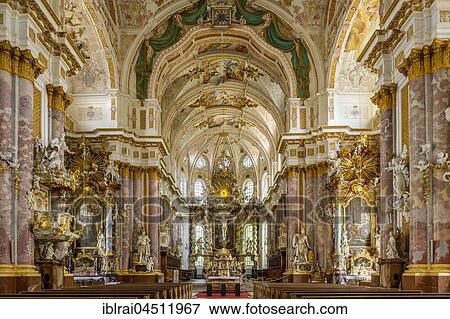 Nave with choir, chancel, baroque Monastery Church Mariä Himmelfahrt, St. Mary, interior, Kloster Fürstenfeld, Fürstenfeldbruck, Upper Bavaria, Bavaria, Germany, Europe View Large Photo Image Stock Photo - Nave with choir, chancel, baroque Monastery Church Mariä Himmelfahrt, St. Mary, interior, Kloster Fürstenfeld, Fürstenfeldbruck, Upper Bavaria, Bavaria, Germany, Europe. Fotosearch