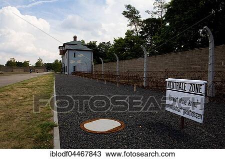 Stock Image - Neutral Zone or the death strip, Memorial Concentration Camp Sachsenhausen, Oranienburg, Brandenburg, Germany, Europe. Fotosearch