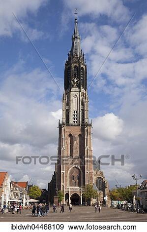 Nieuwe Kerk church, market, Delft, Holland, The Netherlands, Europe View Large Photo Image Stock Photo - Nieuwe Kerk church, market, Delft, Holland, The Netherlands, Europe. Fotosearch