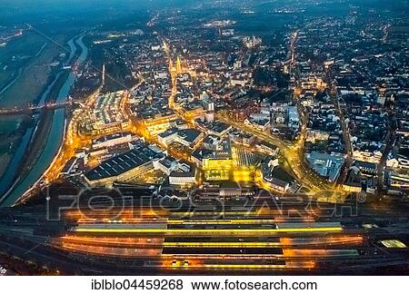 Night shot, view of Hamm with train station and tracks, Ruhr district, North Rhine-Westphalia, Germany, Europe View Large Photo Image Stock Photo - Night shot, view of Hamm with train station and tracks, Ruhr district, North Rhine-Westphalia, Germany, Europe. Fotosearch