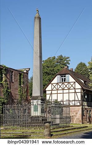 Obelisk with former coach house, on the left ruin of the Hammer family mansion, Historical factory Hammer, Laufamholz, Nuremberg, Middle Franconia, Franconia, Bavaria, Germany, Europe View Large Photo Image Stock Image - Obelisk with former coach house, on the left ruin of the Hammer family mansion, Historical factory Hammer, Laufamholz, Nuremberg, Middle Franconia, Franconia, Bavaria, Germany, Europe. Fotosearch