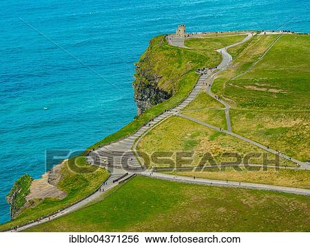 O'Brian's Tower, lookout tower on Cliffs of Moher, Cliff, County Clare, Ireland, Europe View Large Photo Image Stock Photograph - O'Brian's Tower, lookout tower on Cliffs of Moher, Cliff, County Clare, Ireland, Europe. Fotosearch