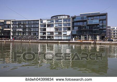 Office buildings at the Kreativkai, city harbor, Münster, Münsterland, North Rhine-Westphalia, Germany, Europe View Large Photo Image Picture - Office buildings at the Kreativkai, city harbor, Münster, Münsterland, North Rhine-Westphalia, Germany, Europe. Fotosearch