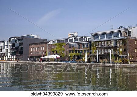 Office buildings at the Kreativkai, city harbor, Münster, Münsterland, North Rhine-Westphalia, Germany, Europe View Large Photo Image Stock Photo - Office buildings at the Kreativkai, city harbor, Münster, Münsterland, North Rhine-Westphalia, Germany, Europe. Fotosearch