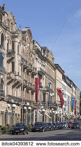 Offices and commercial buildings, Wilhelmstraße or Wiesbadener Rue, Wiesbaden, Hesse, Germany, Europe View Large Photo Image Stock Image - Offices and commercial buildings, Wilhelmstraße or Wiesbadener Rue, Wiesbaden, Hesse, Germany, Europe. Fotosearch