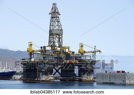 Oil drilling platform in harbour, Santa Cruz Island, Tenerife, Canary Islands, Spain, Europe View Large Photo Image Stock Photo - Oil drilling platform in harbour, Santa Cruz Island, Tenerife, Canary Islands, Spain, Europe. Fotosearch