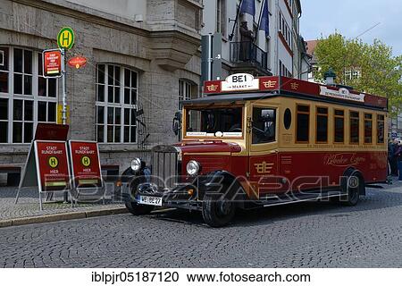 Old bus for city tours, Weimar, Thuringia, Germany, Europe View Large Photo Image Stock Image - Old bus for city tours, Weimar, Thuringia, Germany, Europe. Fotosearch