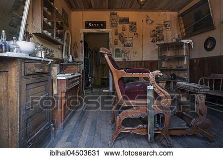 Old hairdressing salon, Wild West open-air museum, Nevada City Museum, former gold mining town, Ghost Town, Montana Province, USA, North America View Large Photo Image Stock Image - Old hairdressing salon, Wild West open-air museum, Nevada City Museum, former gold mining town, Ghost Town, Montana Province, USA, North America. Fotosearch