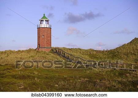 Stock Image - Old lighthouse, Quermatenfeuer, Kampen, Sylt, North Frisian Islands, North Frisia, Schleswig-Holstein, Germany, Europe. Fotosearch