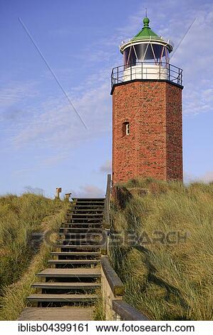 Stock Image - Old lighthouse, Quermatenfeuer, Kampen, Sylt, North Frisian Islands, North Frisia, Schleswig-Holstein, Germany, Europe. Fotosearch