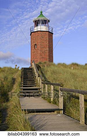 Stock Image - Old lighthouse, Quermatenfeuer, Kampen, Sylt, North Frisian Islands, North Frisia, Schleswig-Holstein, Germany, Europe. Fotosearch
