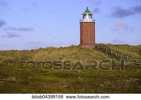 Stock Photo - Old lighthouse, Quermatenfeuer, Kampen, Sylt, North Frisian Islands, North Frisia, Schleswig-Holstein, Germany, Europe. Fotosearch