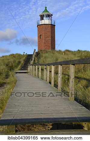 Stock Photography - Old lighthouse, Quermatenfeuer, Kampen, Sylt, North Frisian Islands, North Frisia, Schleswig-Holstein, Germany, Europe. Fotosearch