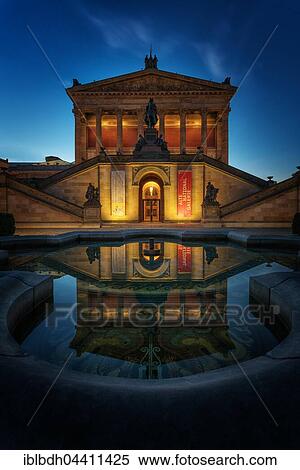 Old national gallery at dusk, Museum Island, Berlin-Mitte, Berlin, Germany, Europe View Large Photo Image Stock Photography - Old national gallery at dusk, Museum Island, Berlin-Mitte, Berlin, Germany, Europe. Fotosearch