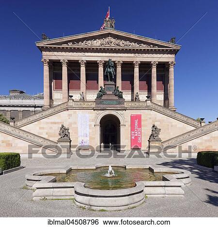 Stock Photograph - Old National Gallery, Museum Island, Berlin-Mitte, Berlin, Germany, Europe. Fotosearch