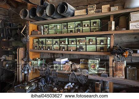 Old Shop, Wild West open-air museum, Nevada City Museum, former gold mining town, Ghost Town, Montana Province, USA, North America View Large Photo Image Stock Photo - Old Shop, Wild West open-air museum, Nevada City Museum, former gold mining town, Ghost Town, Montana Province, USA, North America. Fotosearch