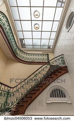 Old staircase in a former office building, Hamburg, Germany, Europe View Large Photo Image Stock Image - Old staircase in a former office building, Hamburg, Germany, Europe. Fotosearch