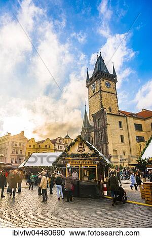 Old Town Hall, Christmas market on the Old Town Square, historic centre, Prague, Bohemia, Czech Republic, Europe View Large Photo Image Stock Image - Old Town Hall, Christmas market on the Old Town Square, historic centre, Prague, Bohemia, Czech Republic, Europe. Fotosearch