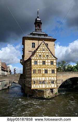 Old town hall in the Regnitz, Bamberg, Upper Franconia, Franconia, Bavaria, Germany, Europe View Large Photo Image Stock Photo - Old town hall in the Regnitz, Bamberg, Upper Franconia, Franconia, Bavaria, Germany, Europe. Fotosearch