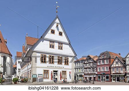 Stock Photo - Old Town Hall, market square, Celle, Lower Saxony, Germany, Europe. Fotosearch