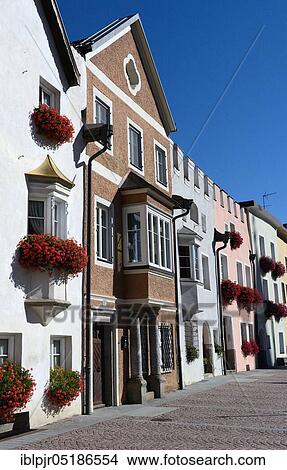 Picture - Old Town, Via Ragen Sopra, Brunico, Trentino-Alto Adige, South Tyrol, Italy, Europe. Fotosearch