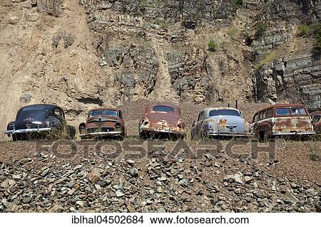 Oldtimer, scrap cars, near Spokane, Washington, USA, North America View Large Photo Image Picture - Oldtimer, scrap cars, near Spokane, Washington, USA, North America. Fotosearch